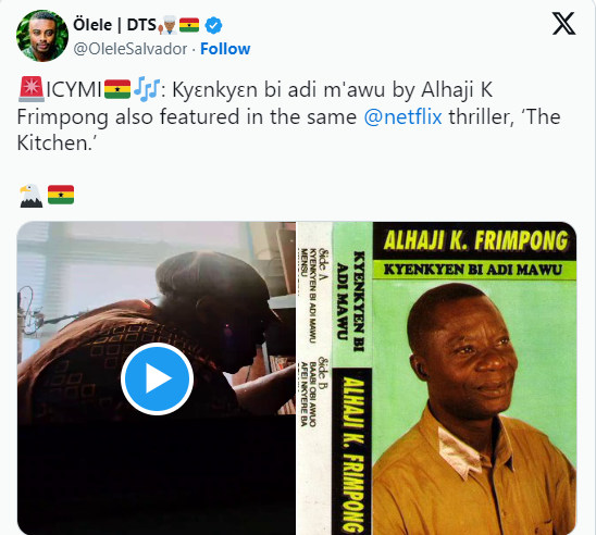 Ghanaian music ‘Kyɛnkyɛn bi adi m’awu’ banger featured in British sci-fi drama on netflix