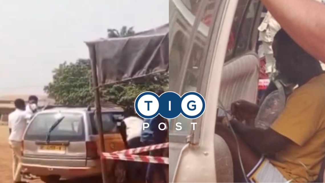 VIDEO: Moment delegate with oxygen mask cast his ballot Berekum East