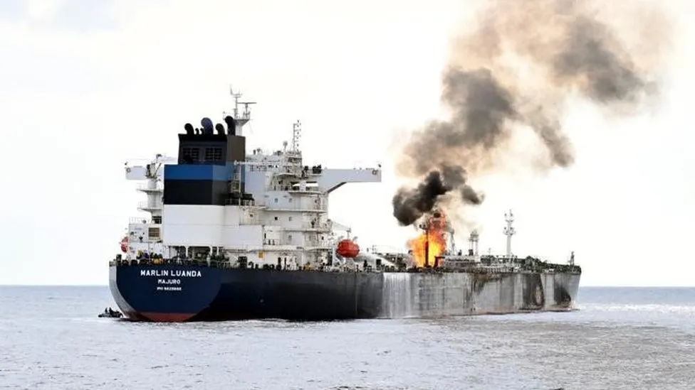 British-affiliated tanker Marlin Luanda attacked by Houthis in Gulf of Aden