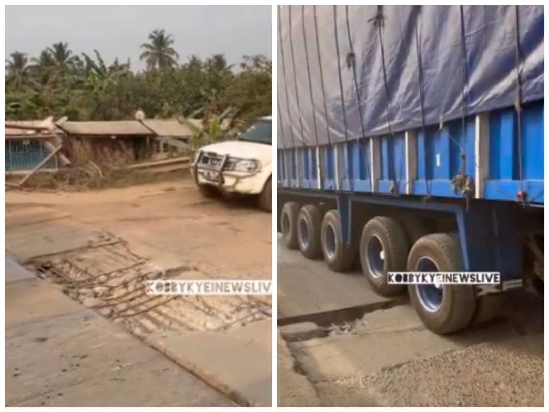 Exposed metal rods, loose cement bar endanger lives of motorists plying bridge connecting Takoradi and Agona