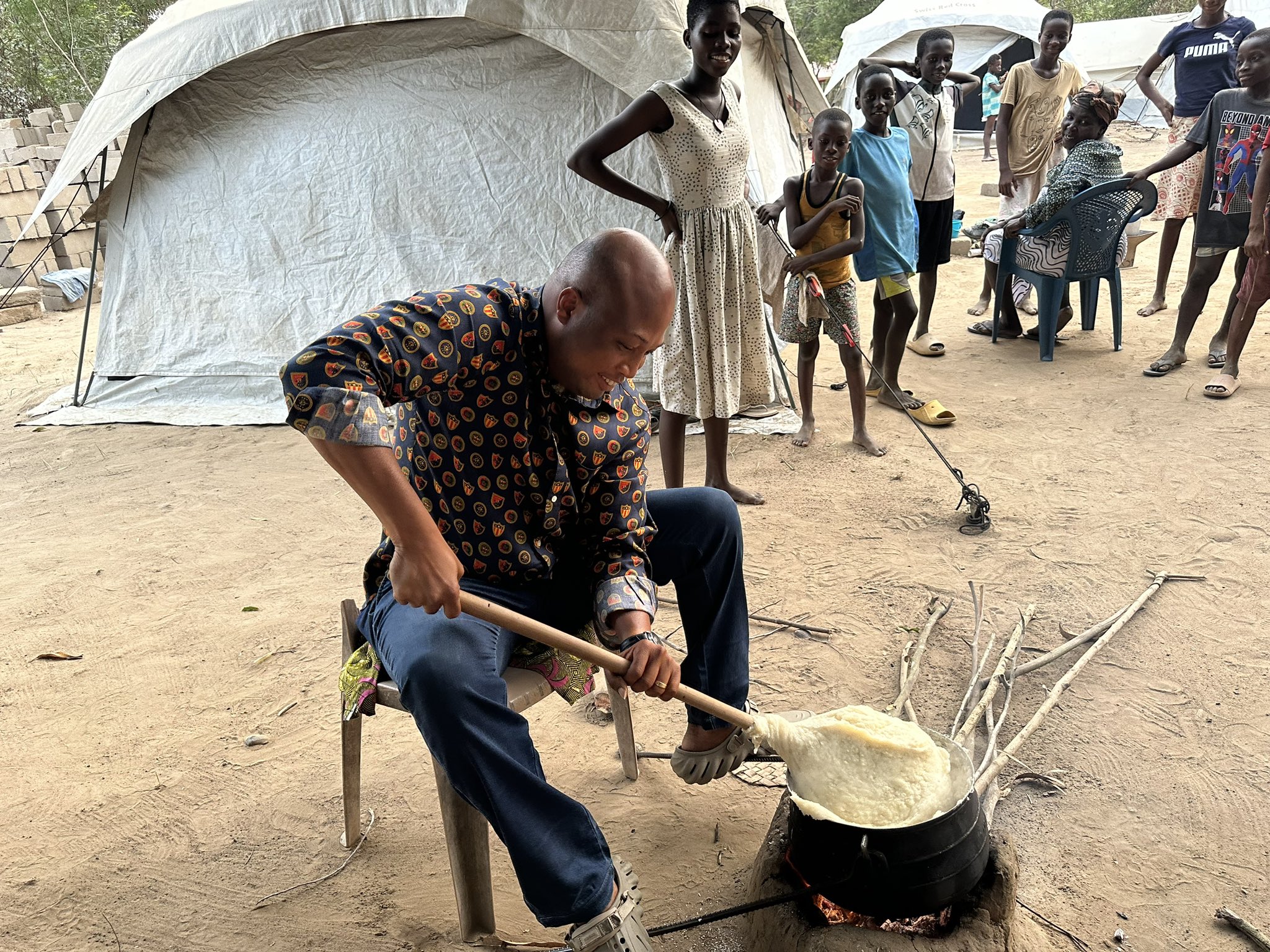 Photos: Ablakwa prepares banku for residents displaced by Akosombo dam spillage