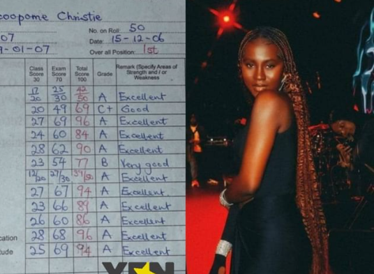 Ghanaian singer, Cina Soul shares her excellent primary results