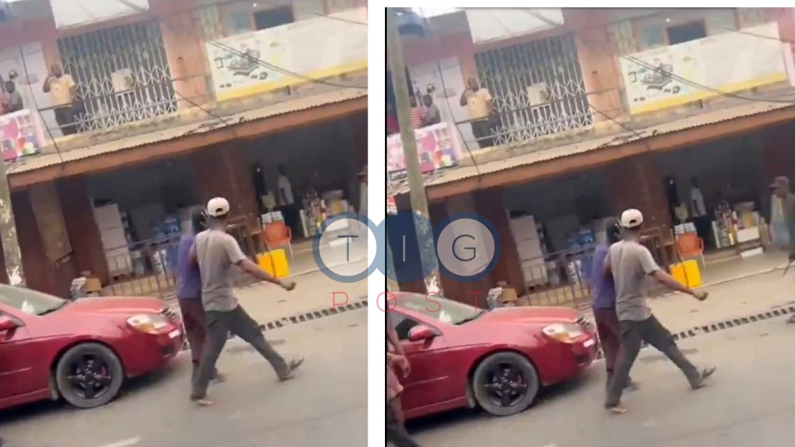 Video: Thief caught at Accra-Newtown dished slaps, marched to police station