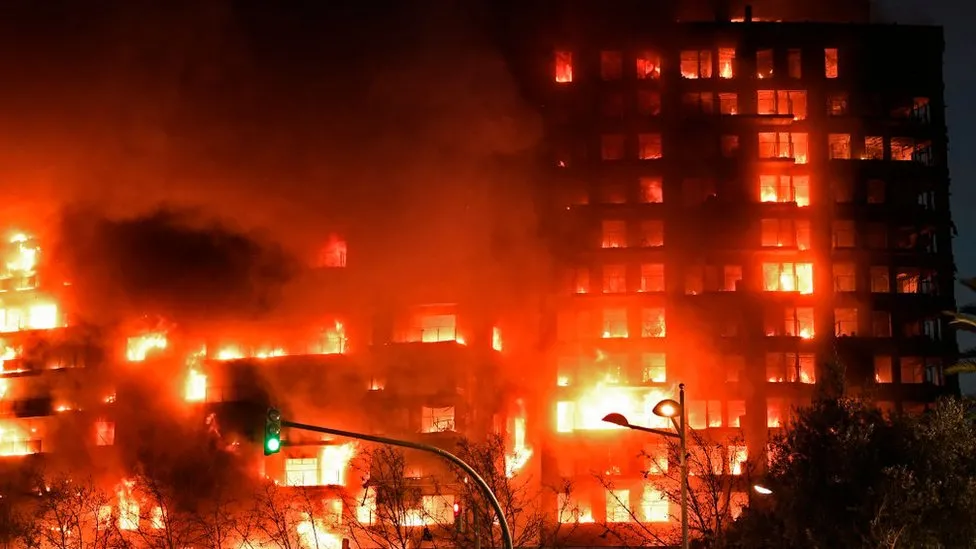 At least four people killed in an apartment block fire in Spain