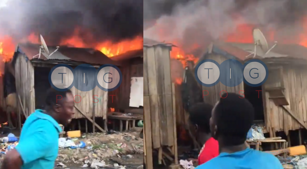 Video: Fire guts several kiosks in Kumasi