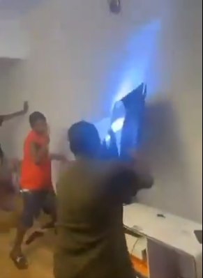 VIDEO: Disappointed fans destroyed their TV after Nigeria lost to Ivory Coast