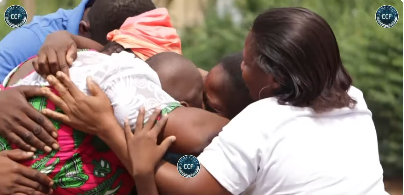 Sad scenes as a mother of 3 imprisoned without trial reunites with family