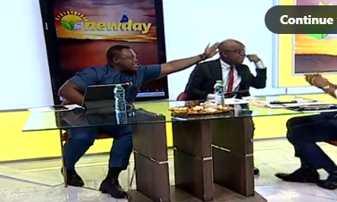 Sam George ‘slaps’ Stephen Amoah’s bald head on live TV