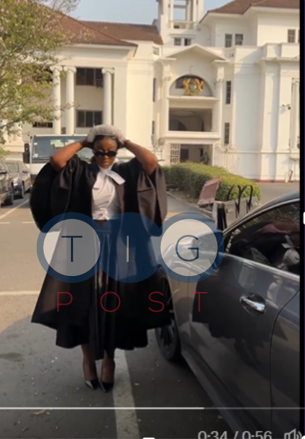 Netizens react to Akua Boateng’s post in a Lawyer’s robe (video)
