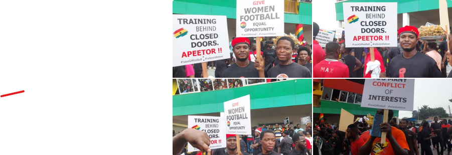 ‘Apeetor’ – Hilarious inscriptions on displayed placards at the fix Ghana Football Demo