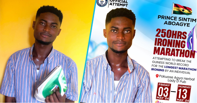 Ghanaian man gears up for GWR’s longest ironing marathon