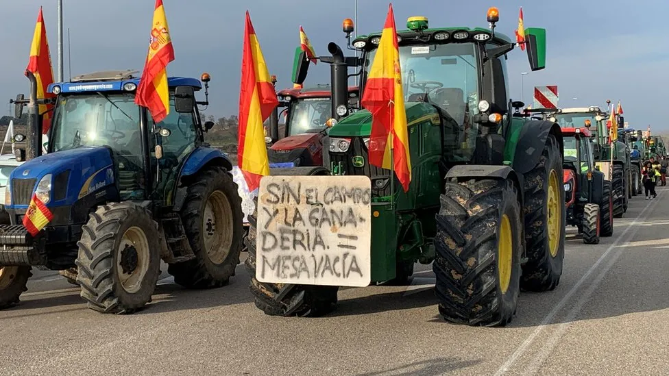 Farmers in Spain join European protests for Agricultural reform