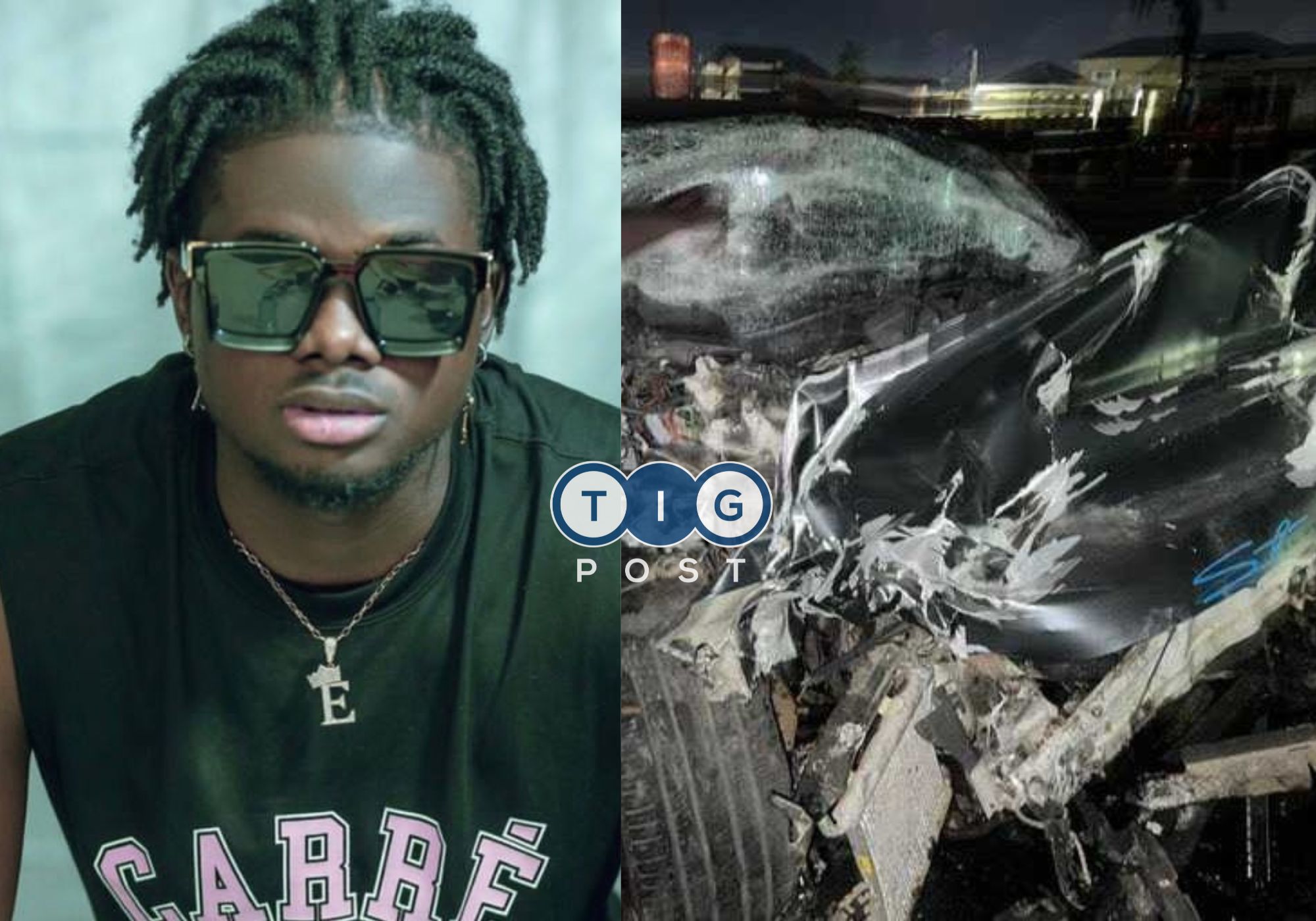 Kuami Eugene breaks silence after terrifying accident at Achimota