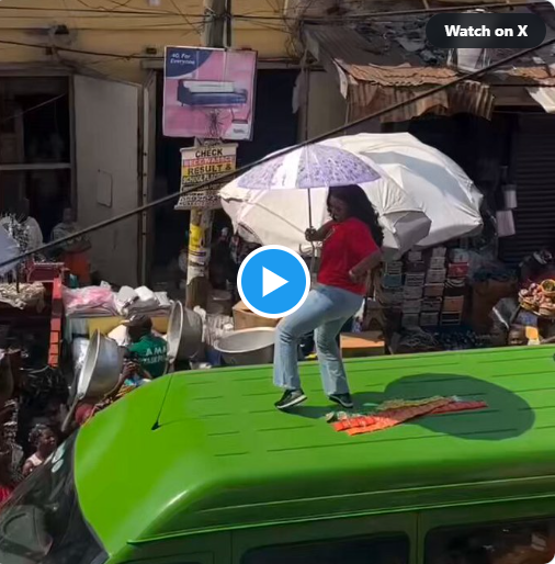 McBrown spotted on top of a ‘trotro’ in ‘Makola’ as she gears up for a commercial
