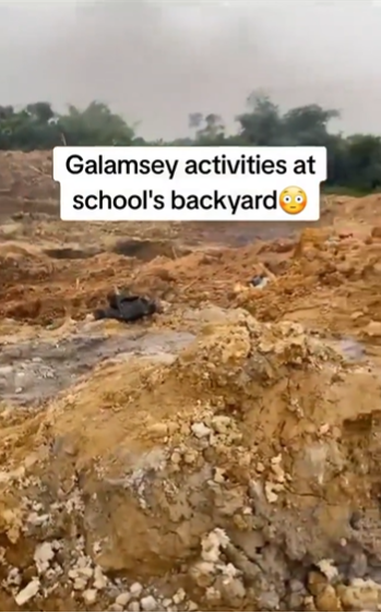 Video: Alleged ‘galamsey’ activities sighted at primary school’s backyard in Western Region