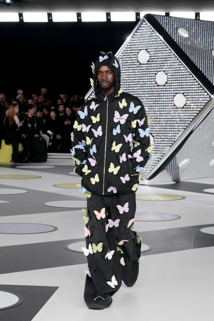 Black Sherif walks the runway for Off-White at Paris Fashion Week