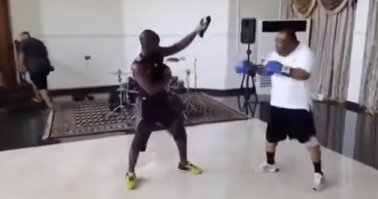 Archbishop Duncan Williams throws punches in intense home boxing session