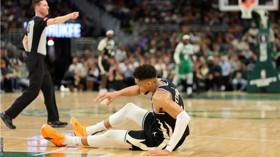 Giannis Antetokounmpo sustains calf injury in game against Boston Celtics