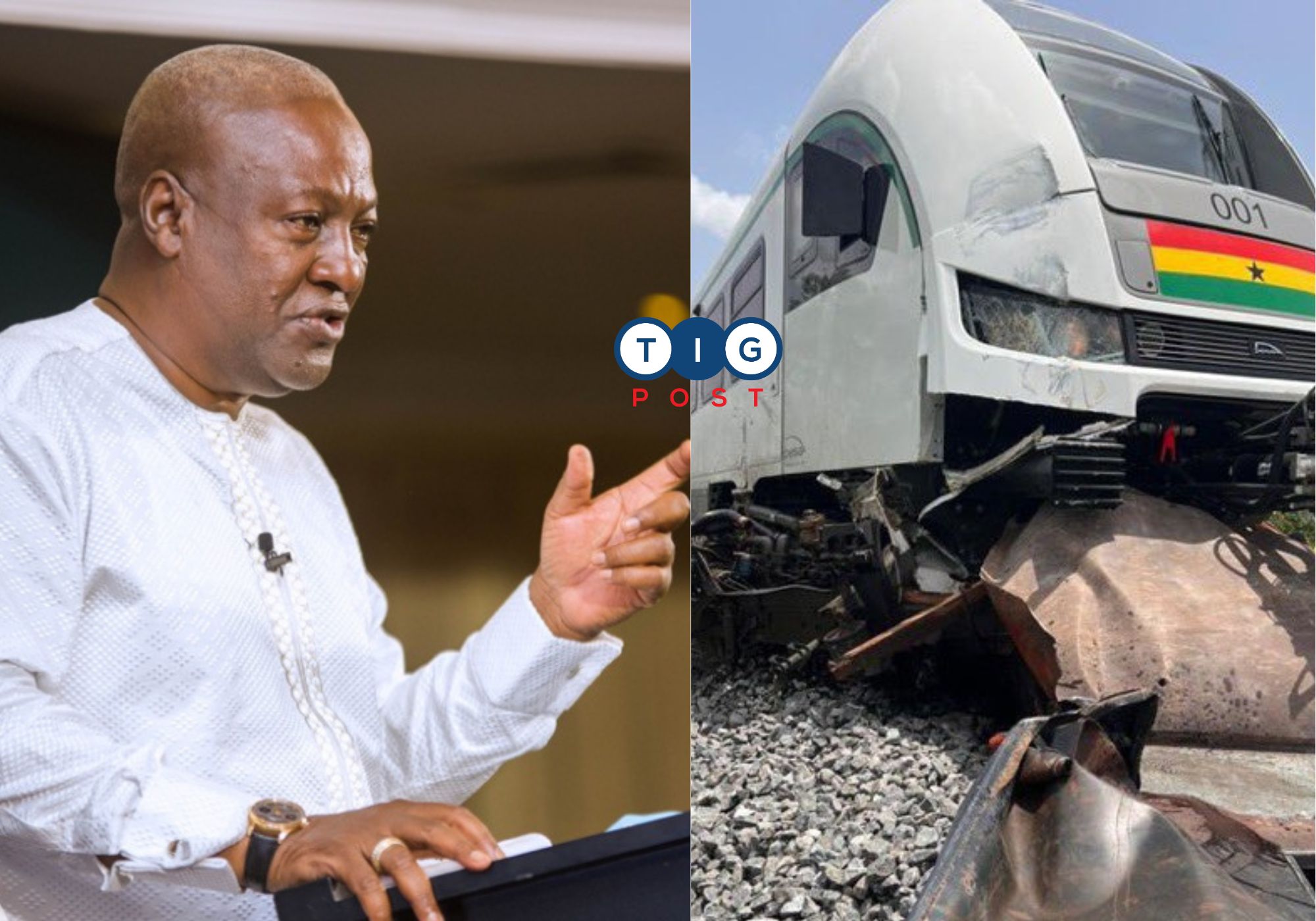 “How can you conduct a test run on a new railway line without inspection?” – Mahama on train accident