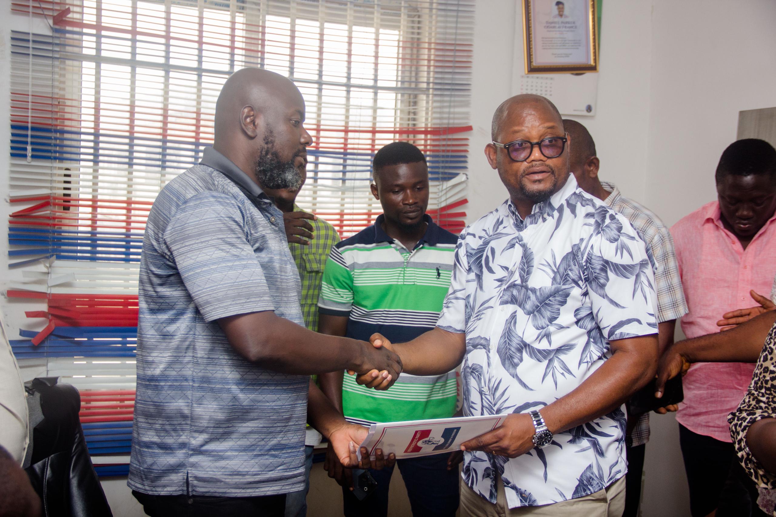 Joseph Addo submits nomination to run as NPP parliamentary aspirant for La Dadekotopon