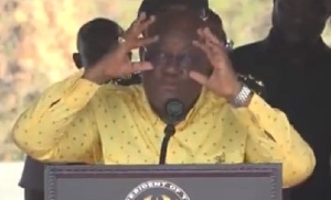 Akufo-Addo makes ‘eye-opening’ gestures to mock critics of Kumasi 1 Thermal Power Plant