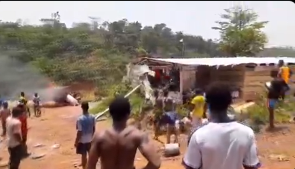 VIDEO: Youth clash with illegal miners at Sefwi Akontombra in the Western Region