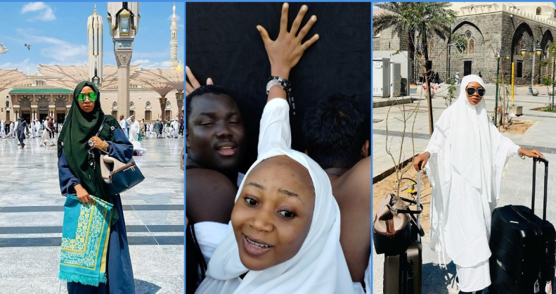 Akuapem Poloo shares trip to Mecca ; officially becomes a Hajia after touching Kaaba