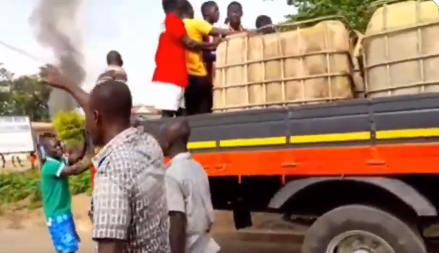 Sefwi Akontombra youth seize about 4 tanks of diesel belonging to galamsey operators