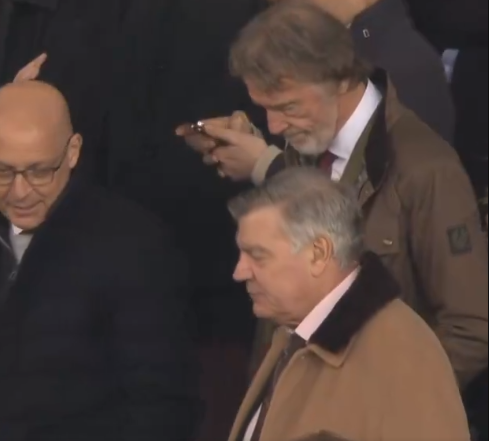 Video: Sam Allardyce spotted with Sir Jim Ratcliffe in Old Trafford box as pressure mounts on Ten Hag