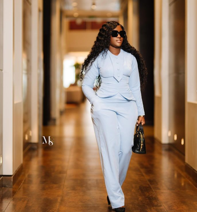 Fella Makafui slays in designer outfit