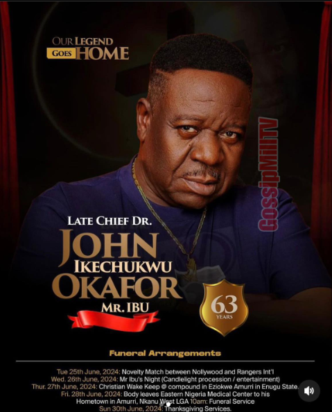 Mr. Ibu’s burial arrangement released
