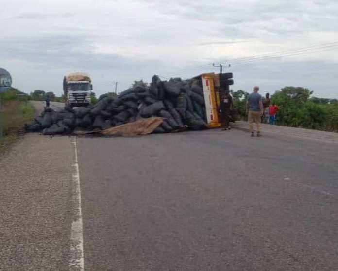 Charcoal truck involved in accident on Damongo road