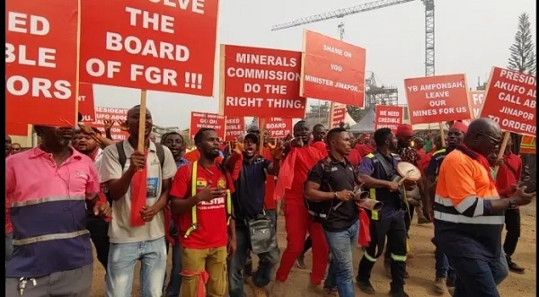Bogoso Preatea Mines protestor pours water on Abu Jinapor for delay in accepting petition