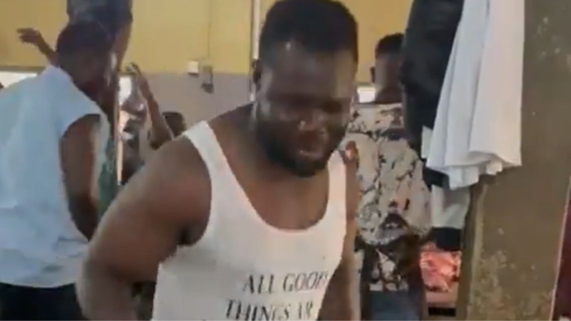 Butchers at Techiman shout, jump for joy during visit by Bawumia