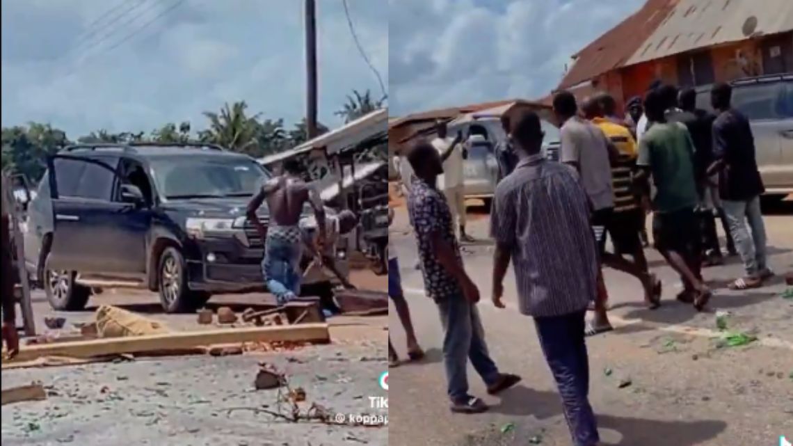 Angry youth pelt stones, broken bottles as they block Bawumia’s convoy from using road