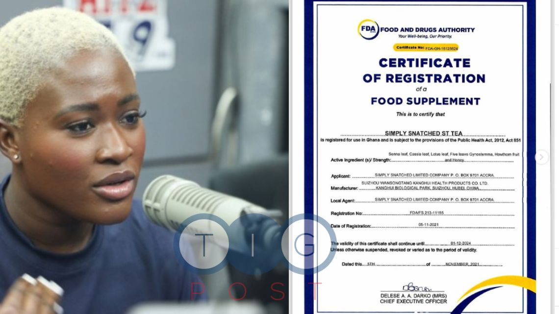 Fella Makafui silences critics with FDA certification of her slim tea product