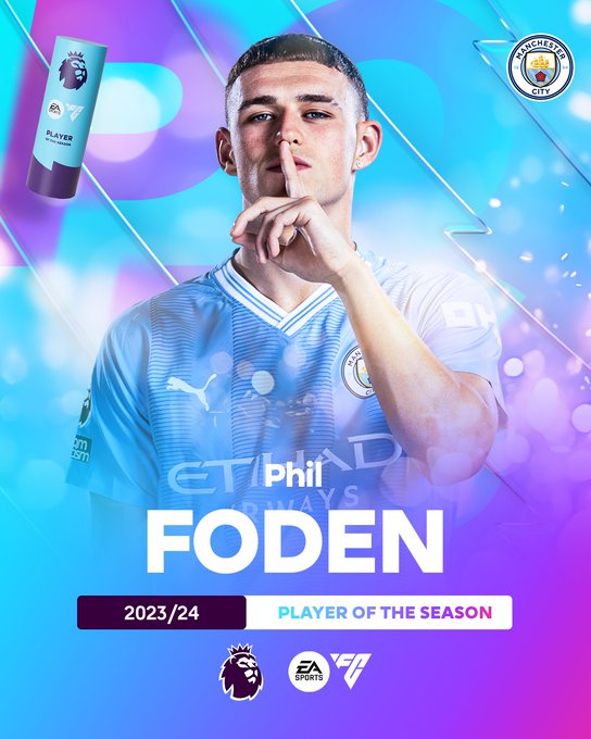 Phil Foden bags Premier League Player of the Season award