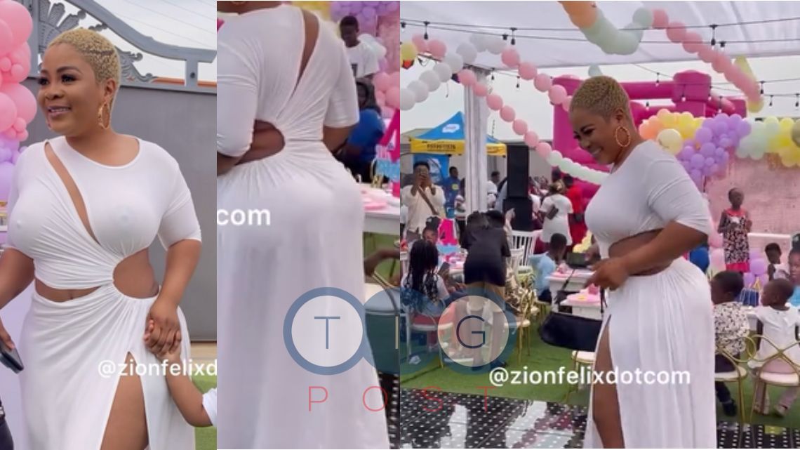 Netizens ‘roast’ Kisa Gbekle for indecent dressing at Tracy Boakye’s daughter’s birthday party