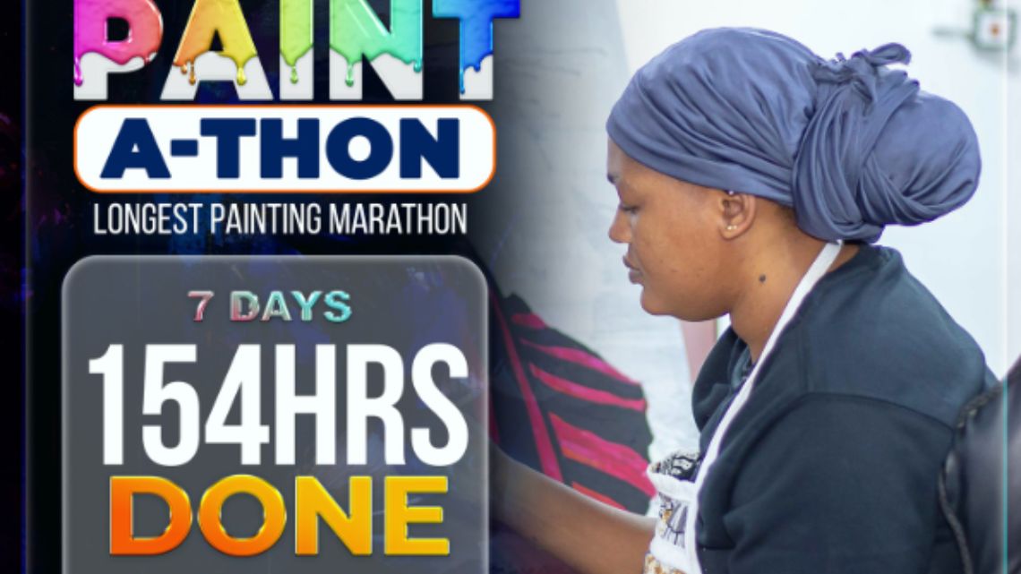 154 hours and still counting; Ghanaian artist Mubarikatu Issaka going strong on GWR paint-a-thon