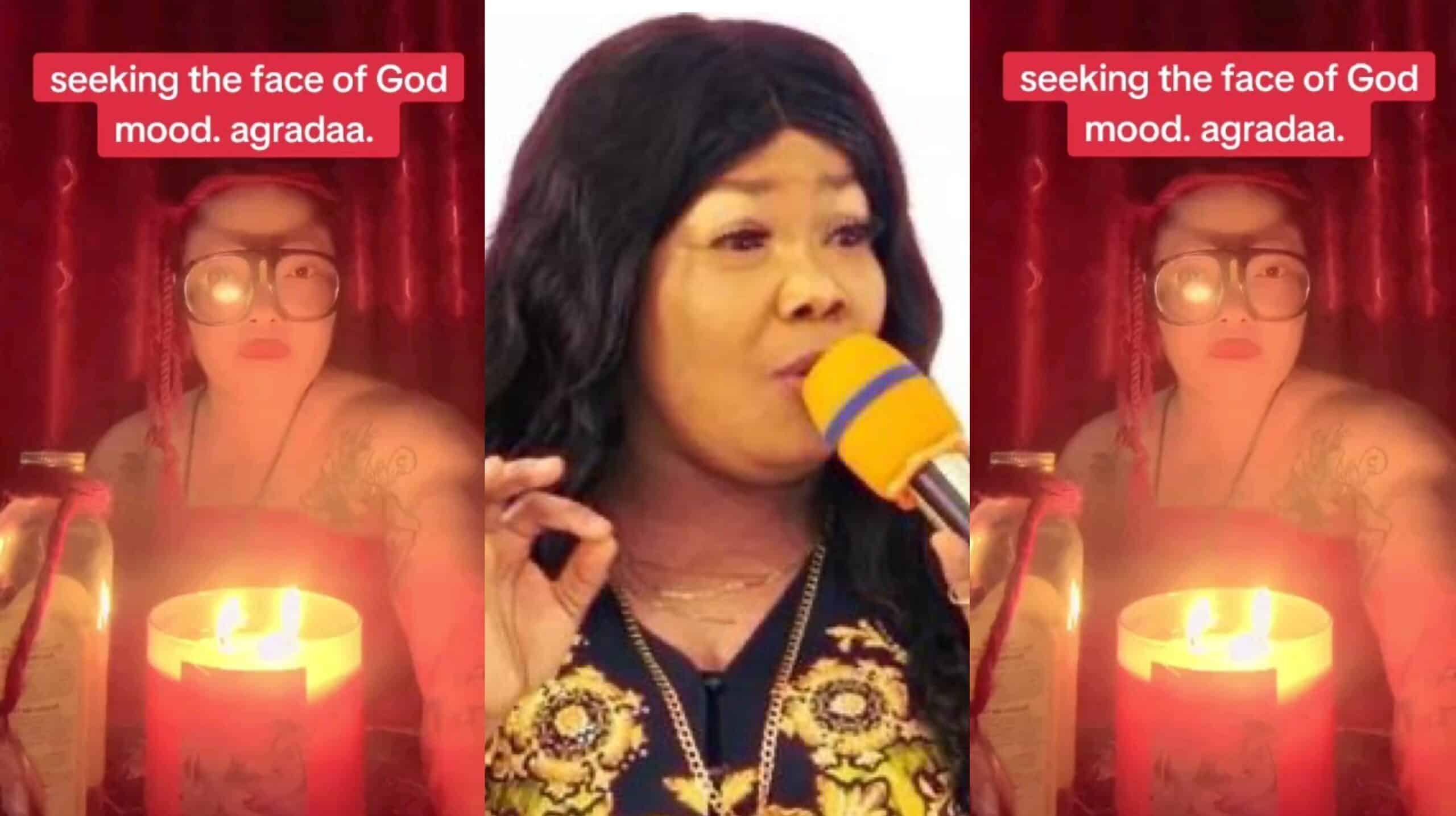 Video: Nana Agradaa spotted chanting with lighted candles on social media