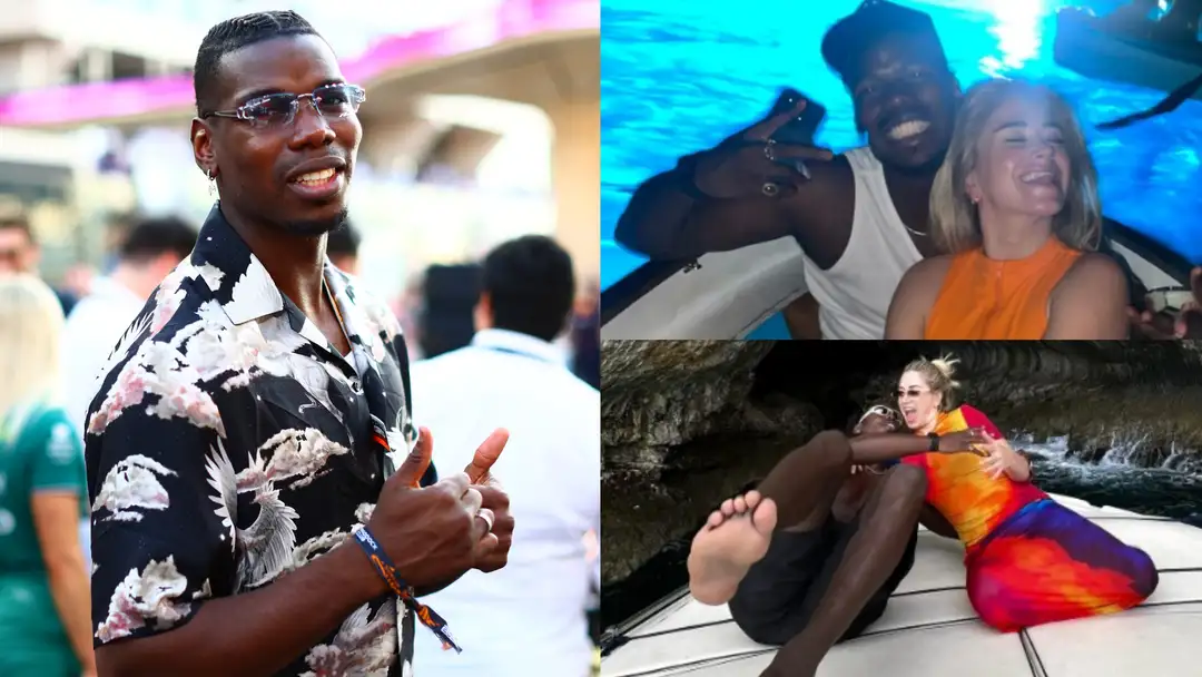 Pogba beam with smiles, chills with wife on a ‘getaway’ after 4-year doping ban
