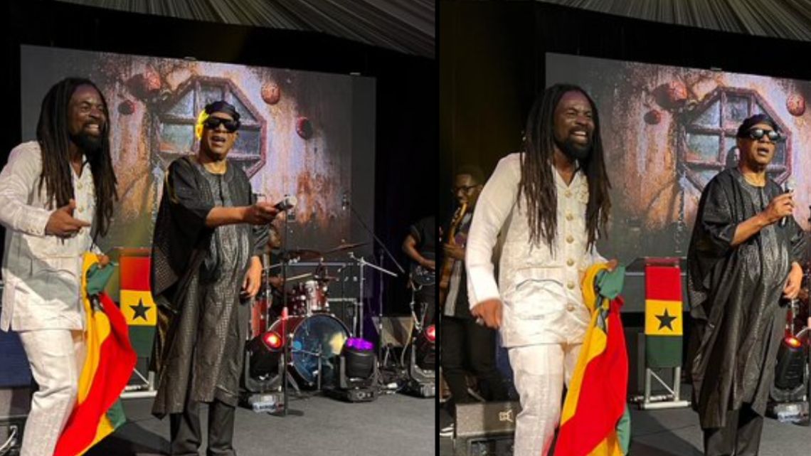 Rocky Dawuni joins Stevie Wonder on stage for his birthday celebration in Ghana