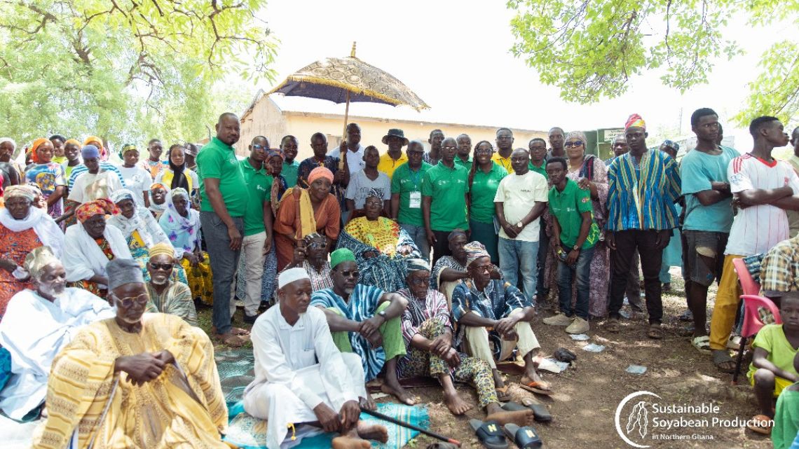 Soybean farmers at Kpanshegu laud Sustainable Soybean production in Northern Ghana Project