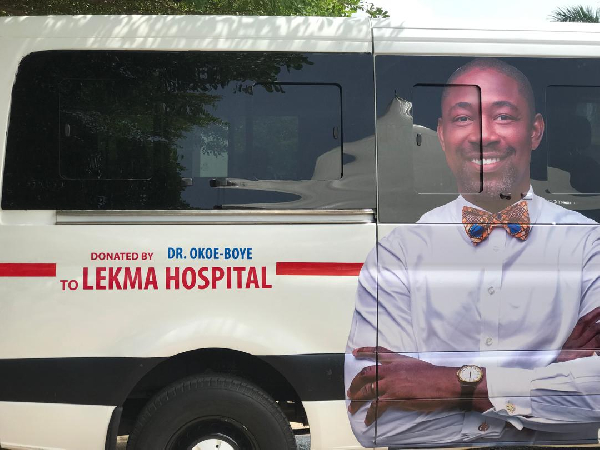 Lekma Hospital receives a donation of  20-seater bus from Okoe Boye