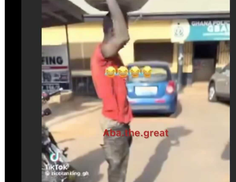 Video: Watch moment petty thief was dragged to report himself for stealing cylinder and pots