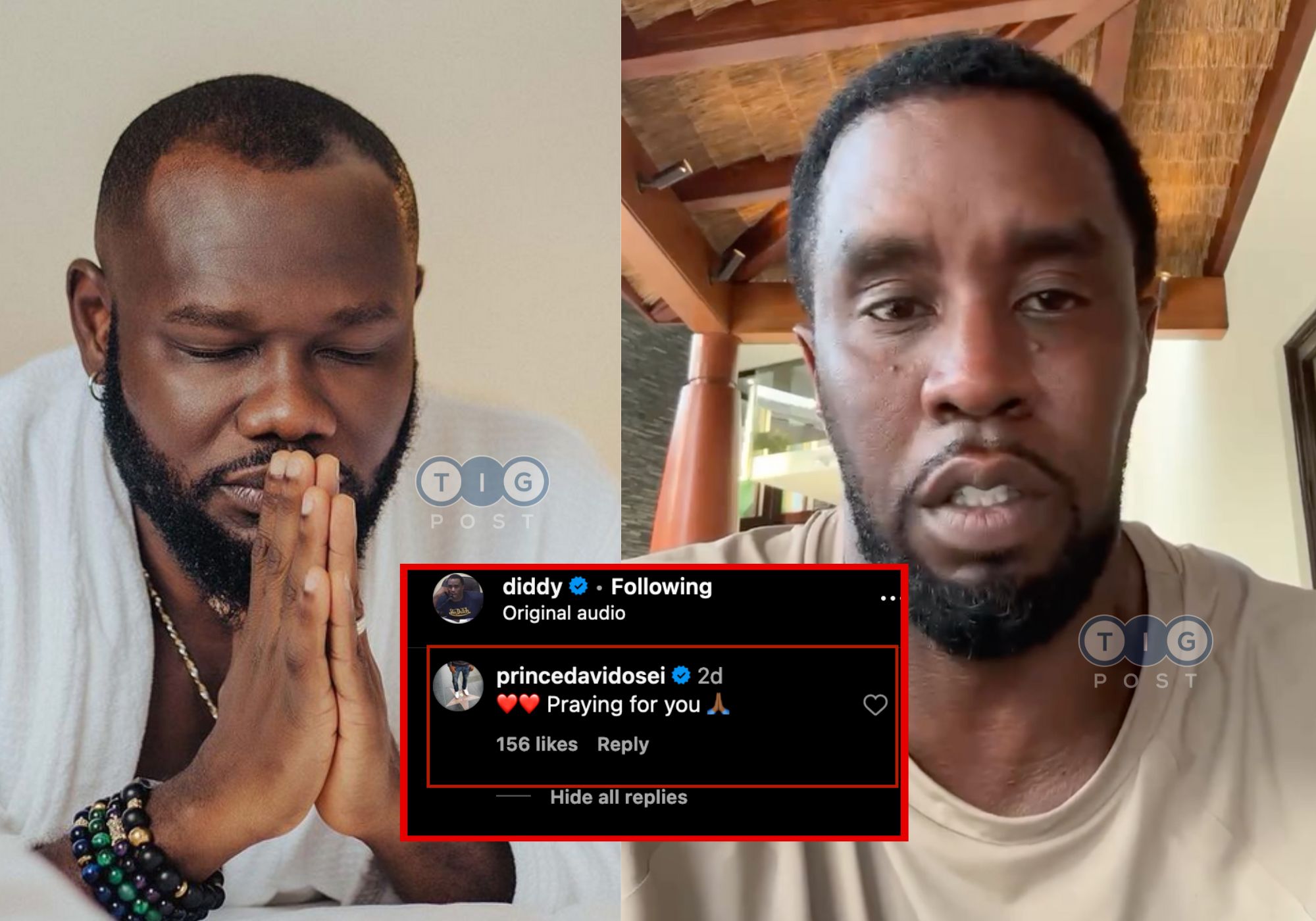 “I’m praying for you” – Prince David Osei’s message to Diddy