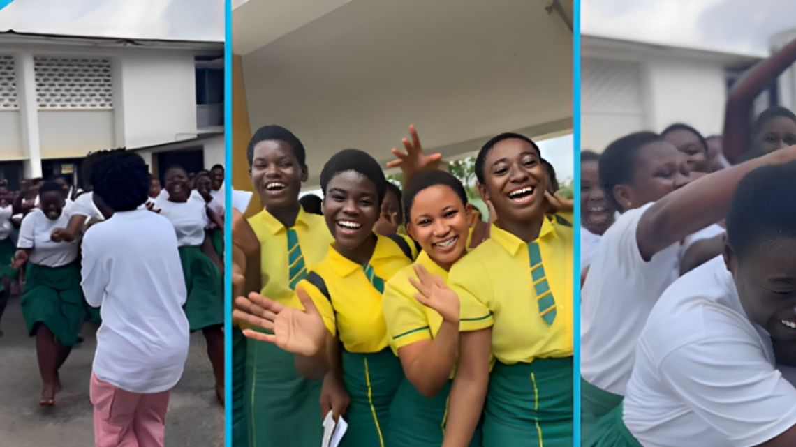 Afronitaaa visits alma matter, Wesley Girls, receives a rousing welcome