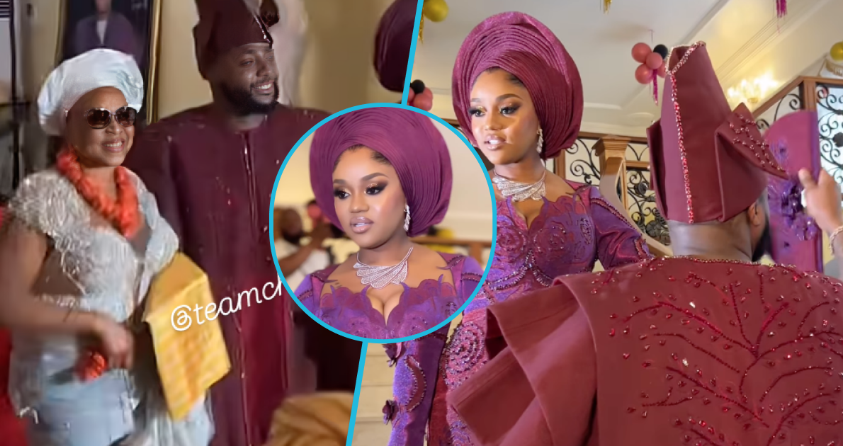 Watch Chioma’s beautiful mom poses with Davido at wedding