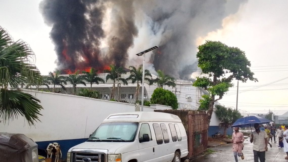 Christ Embassy Headquarters on fire