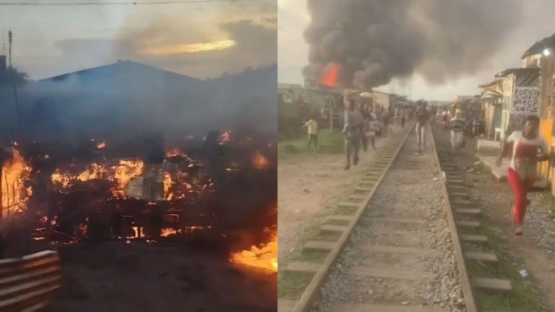 Parts of Kwame Nkrumah Circle ECOMOG burnt to ashes